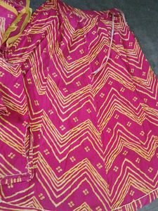 Vibrant Pink Bandhani Kurta Set with Dupatta