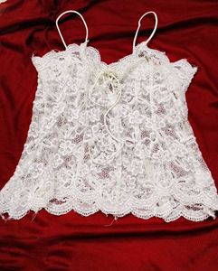 White Lace Corset Cami top