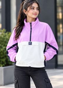 DKNY Colorblock Quarter Zip Jacket