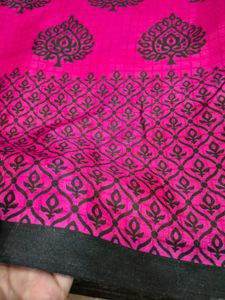 pink and yellow Saree