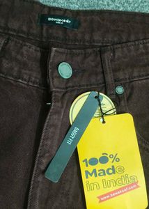 Coffee Brown Wide-Leg Jeans