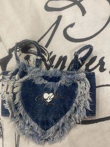 Denim Heart Bikini Top