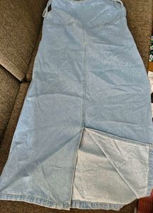 Light Wash Denim Midi Dress