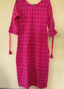 JANASYA Pink Kurta (without pants) | Size XS