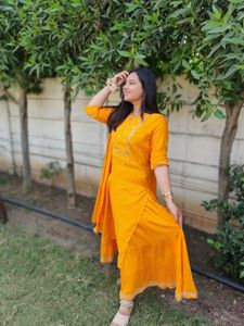 Vibrant Yellow Kurta Set with Dupatta