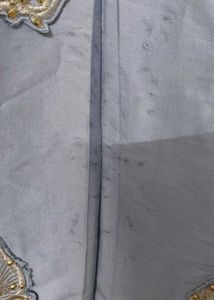 silvery-lavender art silk gown