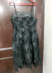 black floral velvet printed dress 👗