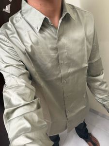 zudio Shiny party Button-Up Shirt