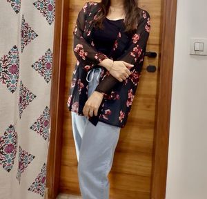 Black Floral Shrug