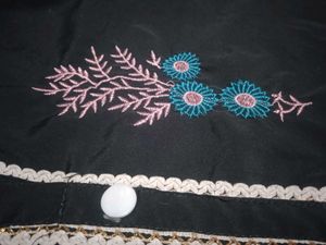 Girls Black Kurta with Embroidery