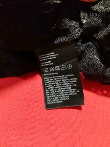 H&amp;M Black Tie-Neck Lace Blouse