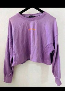 Purple Cropped Sweatshirt
