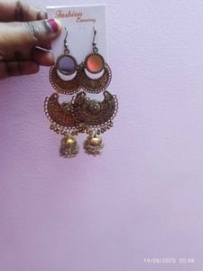 New Golden Oxidised Jhumka Earrings
