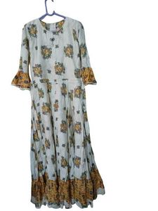 Ethnic Floral Print Maxi Dress with Jacket