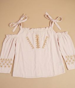 Boho Off-Shoulder Embroidered Top