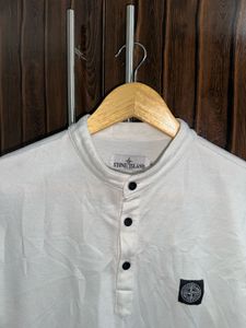 Stone Island White Long Sleeve T-Shirt