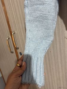powder blue cardigan