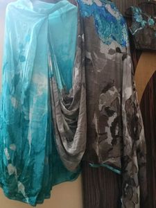 Printed Stiched Saree with Padded Blous