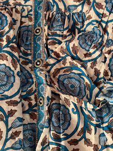Beautiful Blue Floral Print Kurta