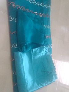 Sequins Saree With Blouse And Petticot.
