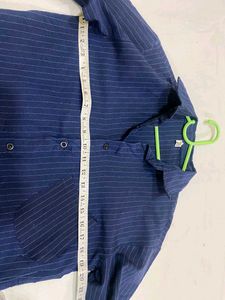 Navy Blue Striped Shirt