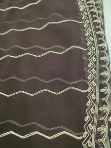 Brown Embroidered Dupatta