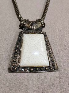 Unique White Stone Pendant Necklace