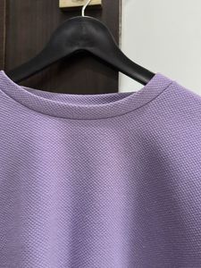 Lavender Cropped Sweater with Drawstring