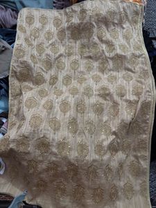 Golden Embroidered dress material