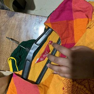 Orange Kurta with Mandala Print