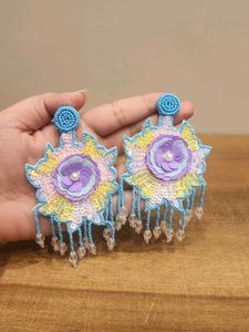 Boho Floral Sequin Dangle Earrings
