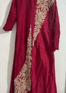 Elegant Embroidered Red Anarkali Suit