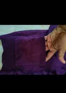 Purple Ruffle Knit Cardigan