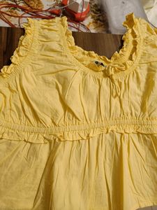Cute Yellow Peplum Top