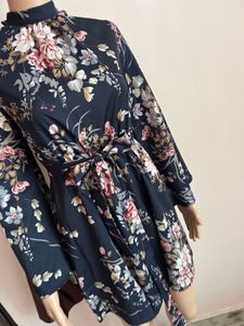 Floral Backless Bell Sleeve Mini Dress