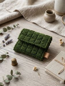 Green handmade wallet