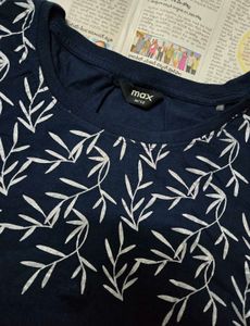 Navy Blue Embroidered T-Shirt