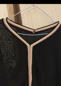 Black V-Neck Knitted Sweater