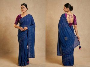Blue Embellished Saree 💙
