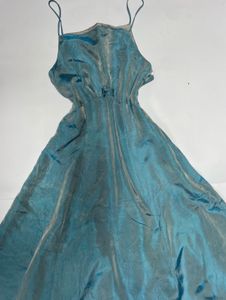 Elegant Teal Silk Maxi Dress