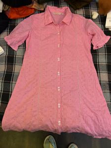 Pink Button-Down Dress