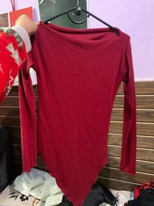 Chic Red Long-Sleeve Top