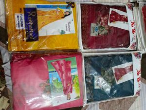 4 pc New Unstitched Fancy Sarees Lot