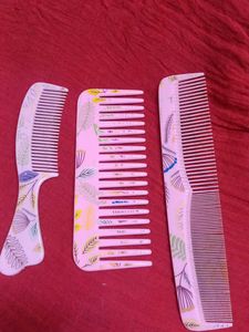 Set of 3 Floral Print Combs