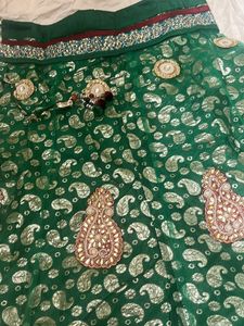Beautiful Net And Brocade Lehanga With 2 Blouses