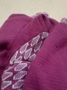 Purple Knit Hooded Cardigan