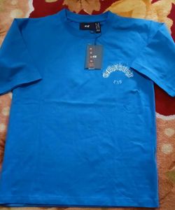 H&M Blue Graphic Tee ( Free Delivery)