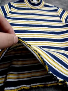 Striped Mock Neck Top