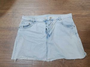 Light Wash Denim Mini Skirt