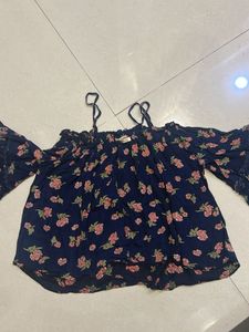 Off-Shoulder Floral Print Top